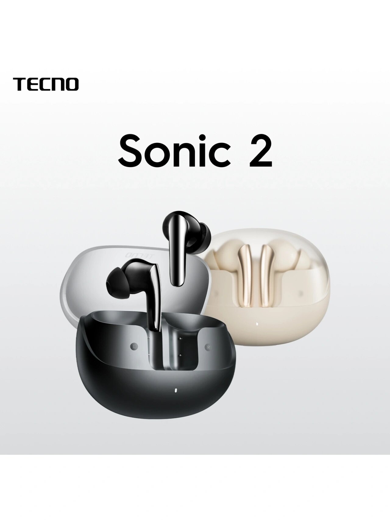 Беспроводные наушники Tecno Sonic 2 - белые