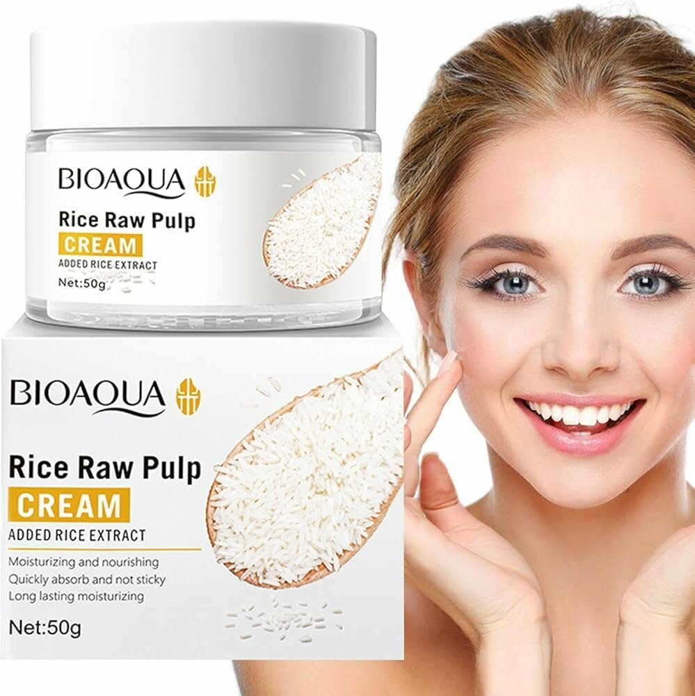 Осветляющий крем для лица с экстрактом риса Bioaqua Rice Raw Pulp Cream, 50 ml