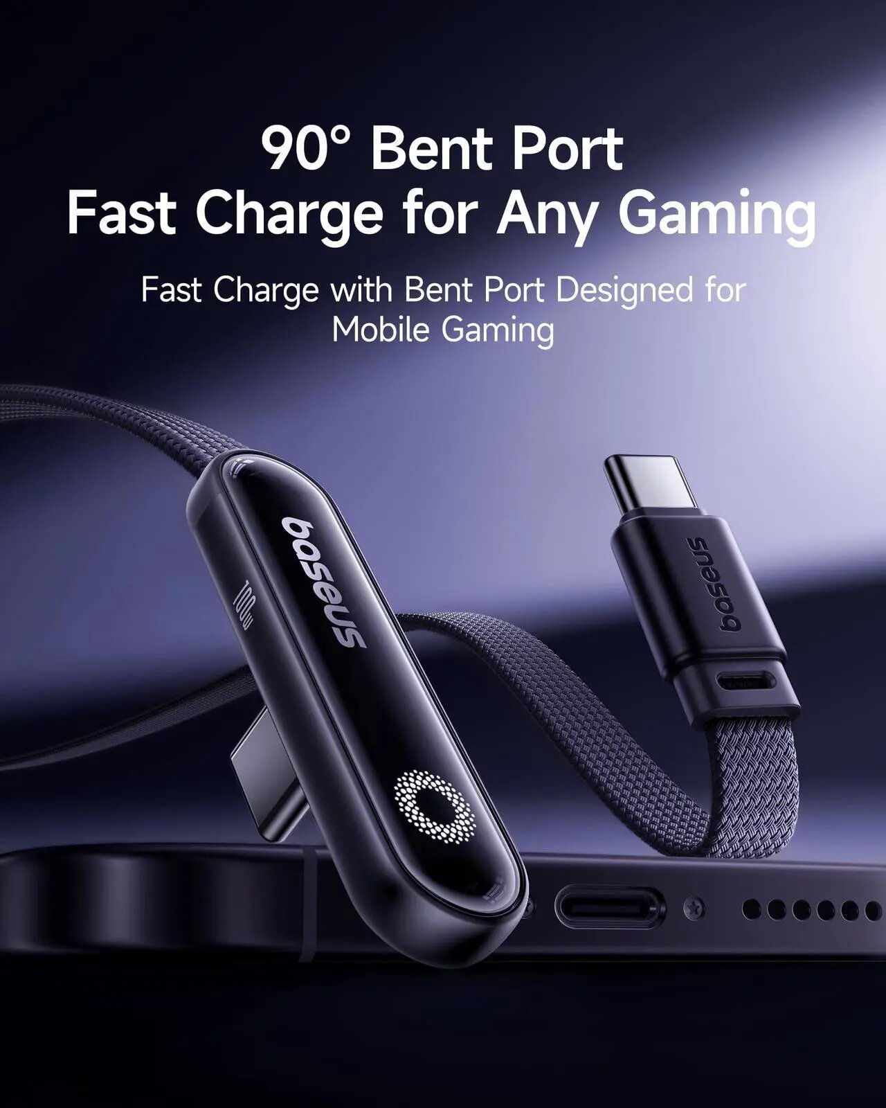 USB кабель BASEUS P10382500121-00 100W MVP 3, USB-C на USB-C, быстрая зарядка, 1м