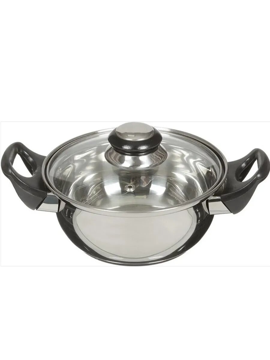 Кастрюля для плиты BAK-01 1,4л нерж. с крышкой — фото 1