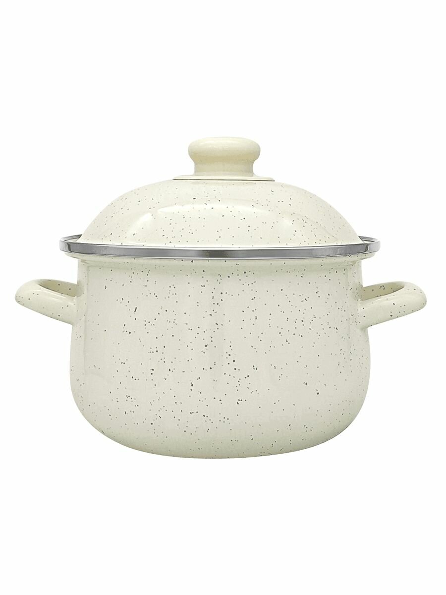 Кастрюля эмалированная с крышкой для индукционных плит 5 л VETTA