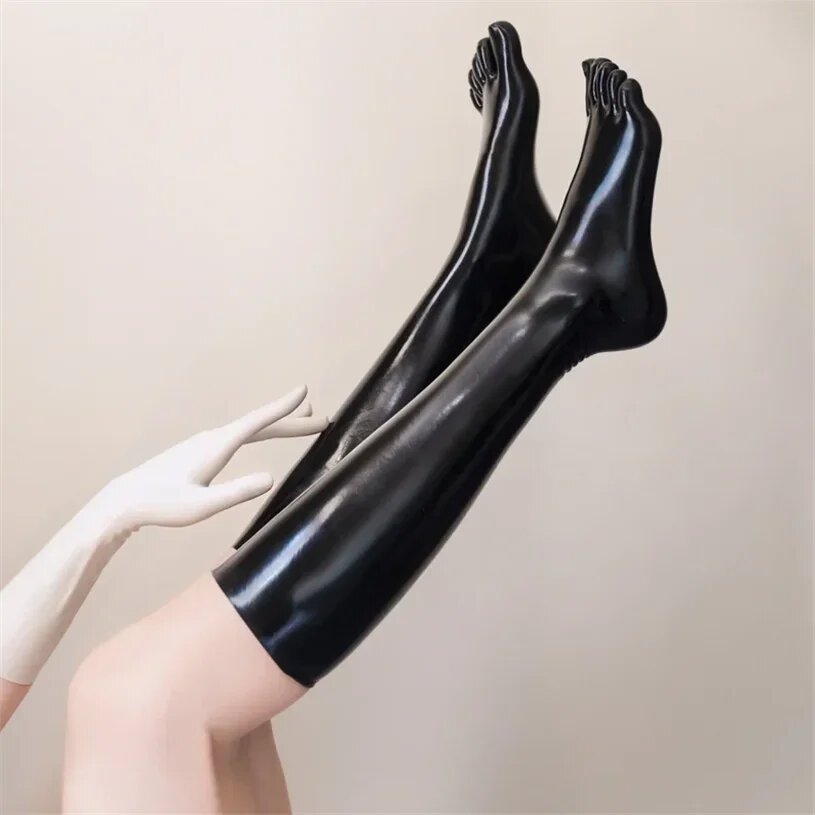 Женские латексные перчатки black socks latex