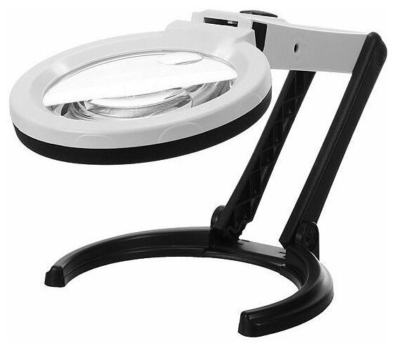 Magnifier Лупа настольная Magnifier 2x/5x-120мм складная с подсветкой (10 LED) MG3B-1C для чтения и рукоделия