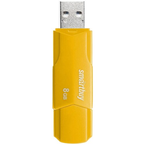 Накопитель USB 2.0 8Гб Smartbuy Clue (SB8GBCLU-Y), желтый флешка smartbuy clue sb8gbclu w 8 гб glacier white