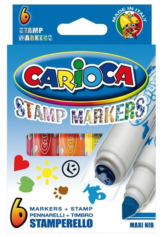 Фломастеры Carioca Stamp Markers 6 цв. - фото №2