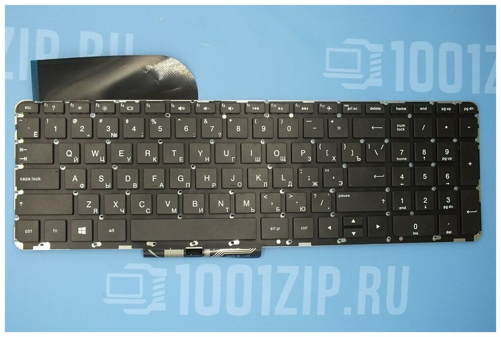 Клавиатура для ноутбука HP 765806-251 черная без рамки плоский Enter