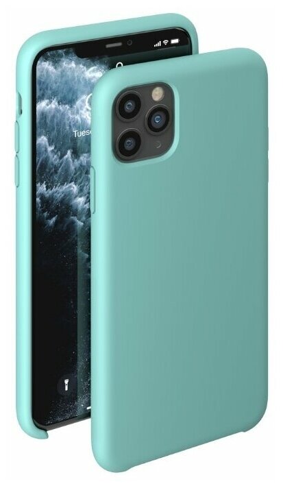 Чехол Liquid Silicone Case для Apple iPhone 11 Pro Max, мятный, картон, Deppa