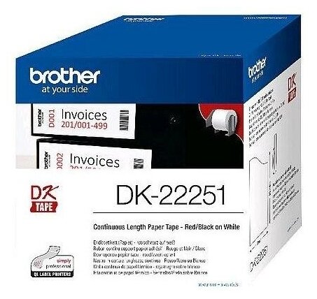 Картридж BROTHER 62мм, красный шрифт, белый фон, 15.24м - фото №3