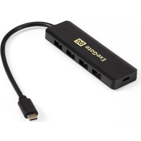 Разветвитель Exegate USB DUB-4CP/1 USB 3.0 Type C(M) - 4 x Type A (F) (Type C (F) питание) 0.17 м черный (EX293986RUS)