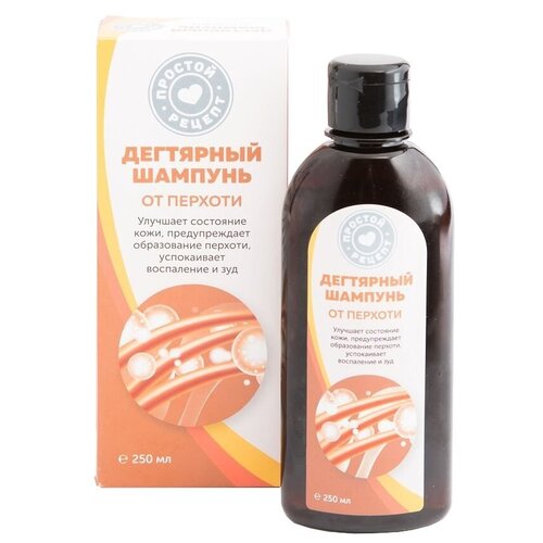 Шампунь дегтярный от перхоти Простой Рецепт 250 мл