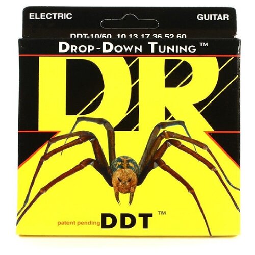 DDT-10/60 Drop-Down Tuning Комплект струн для электрогитары, никелированные, 10-60, DR dr ddt 10 60 drop down tuning струны для электрогитары
