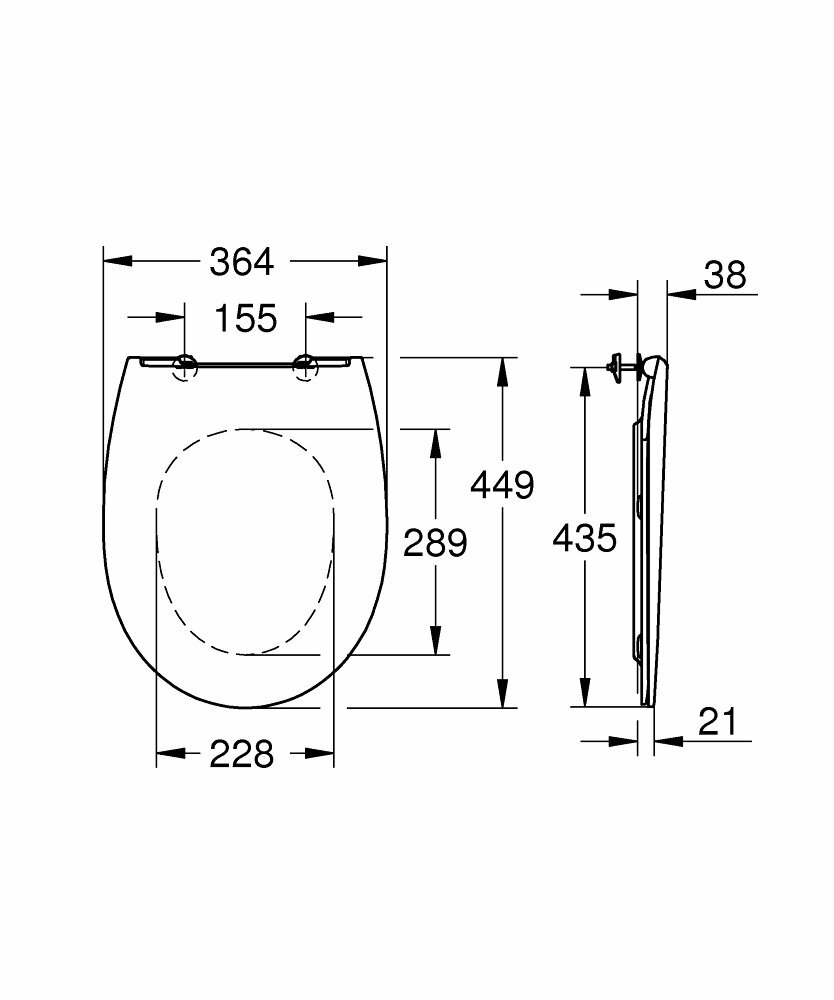 Крышка-сиденье Grohe Bau Ceramic 39898000 с микролифтом, тонкое - фото №7