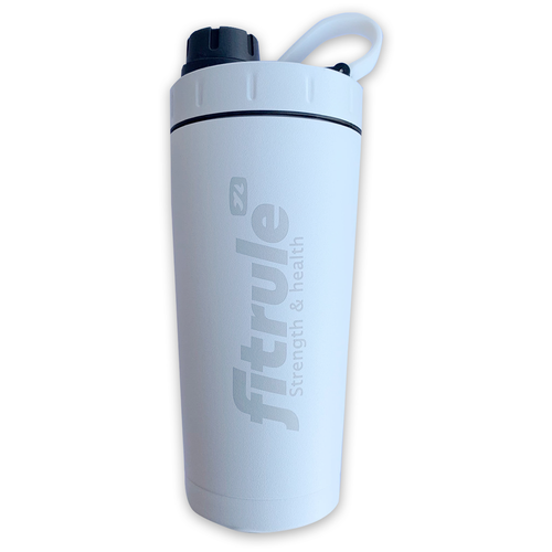 фото Шейкер fitrule алюминиевый с крышкой twist 700ml (белый)