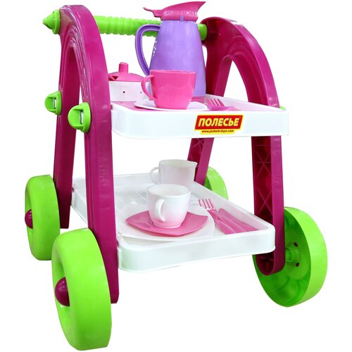 фото Набор посуды полесье сервировочный столик "stars chef" 44655 фиолетовый/зеленый/белый