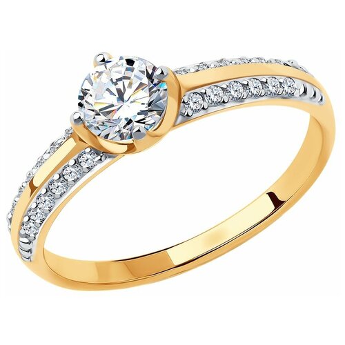 фото Diamant кольцо из золота с фианитами 51-110-00861-1, размер 17