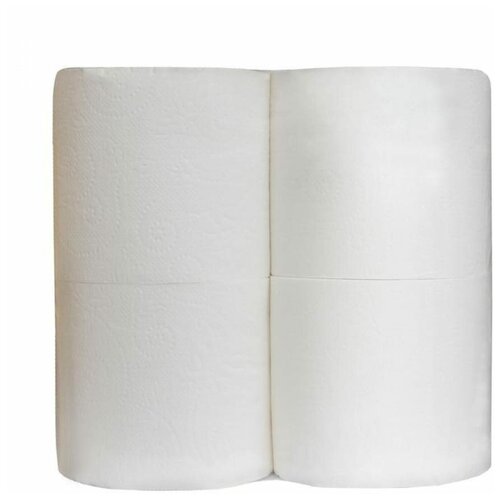 Купить Бумага туалетная 2-слойная белая 50 метров 4 рулона в упаковке, 771671, NoName, белый, бумага