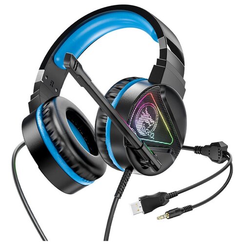 Проводные наушники Hoco W104 Drift, синий наушники w104 game headphones проводные hoco черно синие