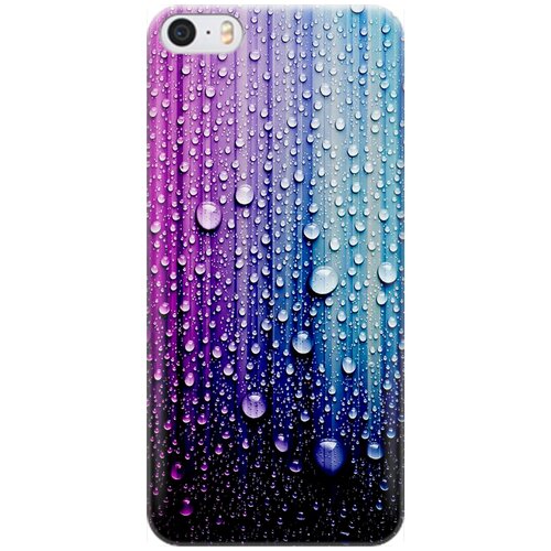 фото Силиконовый чехол на apple iphone se / 5s / 5 / эпл айфон 5 / 5 эс / се с принтом "капли на голубом" gosso