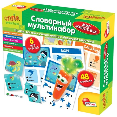 Настольная игра Lisciani Giochi Словарный мультинабор Мир животных 6 в 1