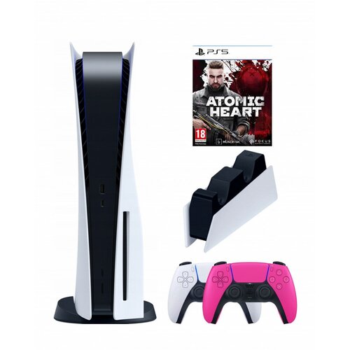 Игровая приставка Sony PlayStation 5 3-ревизия2-й геймпадрозовыйзарядноеАтомик 825 ГБ 8299000₽