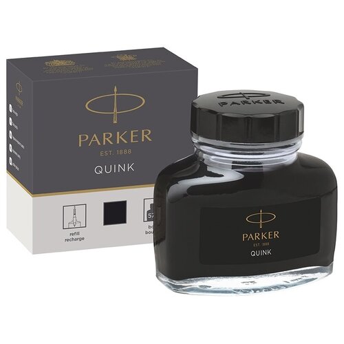 Флакон с чернилами PARKER Bottle Quink Ink Z13 (1950375) черные чернила 57 мл для ручек перьевых