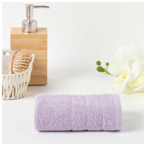 фото Полотенце махровое 70х140 см, светло-сиреневый, хлопок 100%, 400г/м2 4973292 текстиль центр