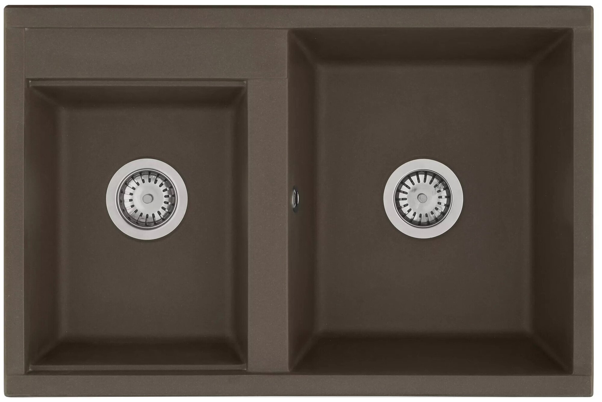 Мойка для кухни из литого мрамора AQUATON Делия 78 DBL 2 чаши кофе 1A723132DE280 *