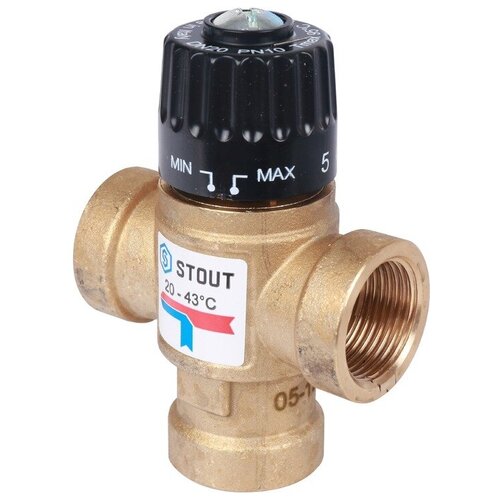 Трехходовой смесительный клапан STOUT SVM-0110-164320 муфтовый (ВР), Ду 20 (3/4), Kvs 1.6