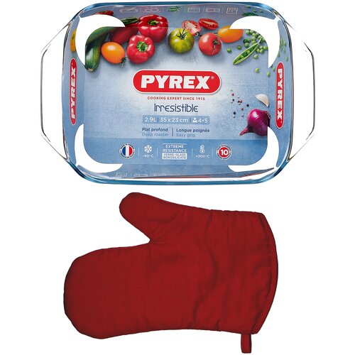 Блюдо для запекания и выпечки IRRESISTIBLE 35х23см прямоугольное+подарок PYREX