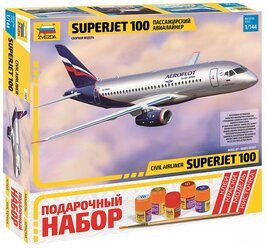 ZVEZDA Региональный пассажирский авиалайнер Superjet 100 (7009ПН) 1:144