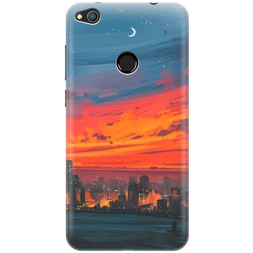 фото Re:pa накладка transparent для honor 8 lite / huawei p8 lite (2017) с принтом "ночь и мегаполис"