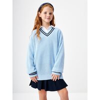 Пуловер Sela, длинный рукав, силуэт прямой, средней длины, размер 152, голубой