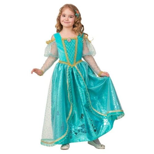 фото Карнавальный костюм «принцесса ариэль», текстиль-принт, платье, брошь, заколка, р. 30, рост 116 см батик