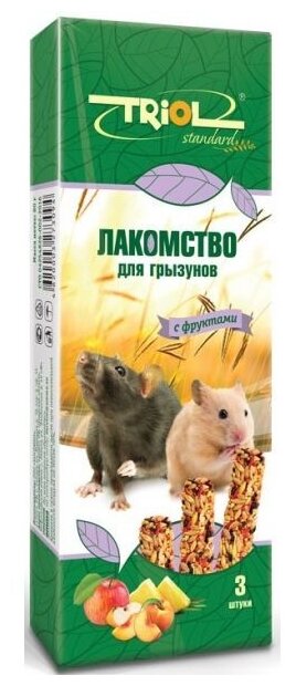 Палочки для грызунов с фруктами Триол standart 3шт83г (2 шт)