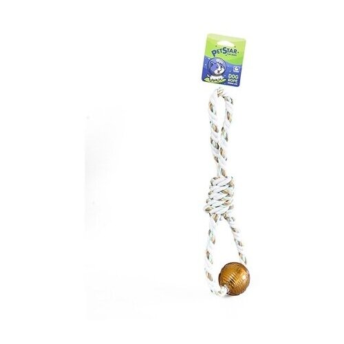 PET STAR Игрушка для собак канат веревочный с резиновым мячом
