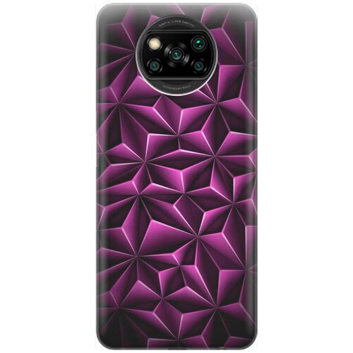 фото Re:pa накладка transparent для xiaomi poco x3 / x3 pro с принтом "лиловый узор"