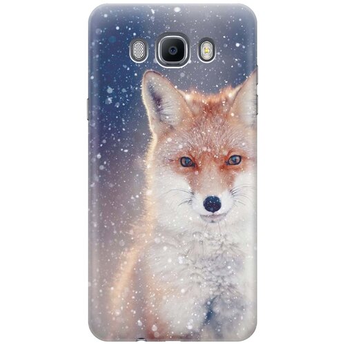 фото Cиликоновый чехол на samsung galaxy j7 (2016) / самсунг джей 7 2016 с принтом "лисица в снегопад" gosso