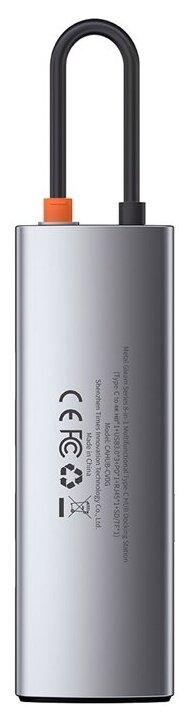 Хаб USB Baseus Metal Gleam Series 8-in-1 Multifunctional Type-C HUB Docking Station Grey CAHUB-CV0G