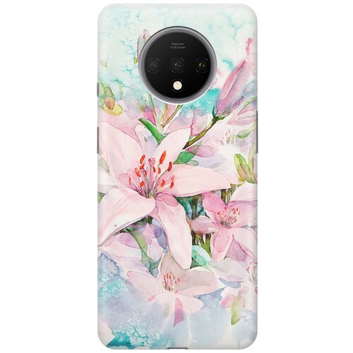 фото Re:paчехол - накладка artcolor для oneplus 7t с принтом "нежные розовые цветы"