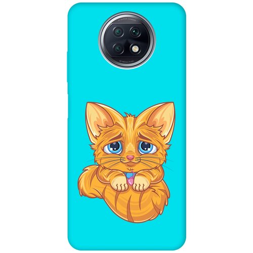 Матовый чехол Sad Cat для Xiaomi Redmi Note 9T / Сяоми Редми Ноут 9Т с 3D эффектом бирюзовый матовый чехол lady unicorn для xiaomi redmi note 9t сяоми редми ноут 9т с 3d эффектом бирюзовый