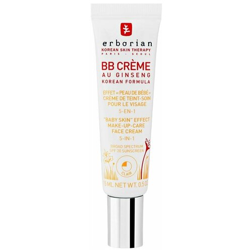 ВВ-крем с женьшенем для лица Erborian BB Creme Au Ginseng Baby Skin Effect Makeup-Care Face Cream 5-in-1 т.Золотистый 15 мл