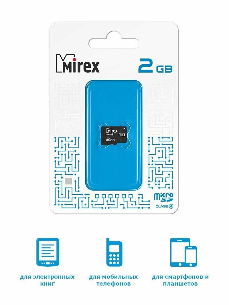 Карта памяти 2Gb microSD Mirex Class 4 - фото №5