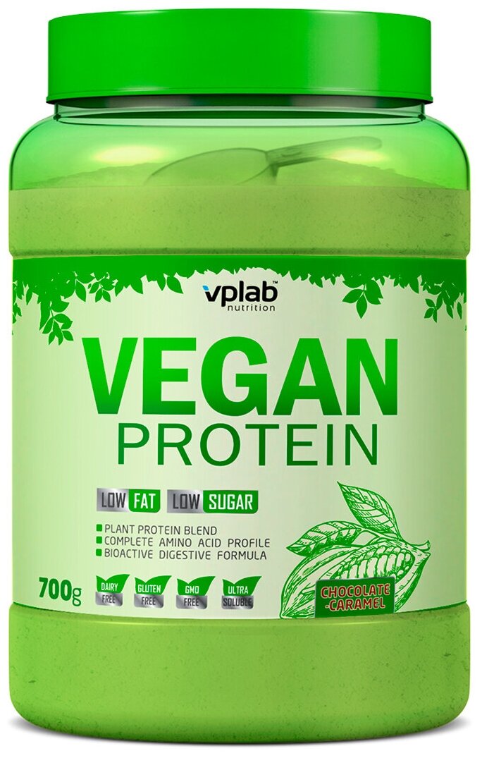 Протеин vplab Vegan Protein (700 г) шоколад-карамель