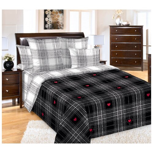 фото Постельное белье перкаль уют (черный) семейное ivselena