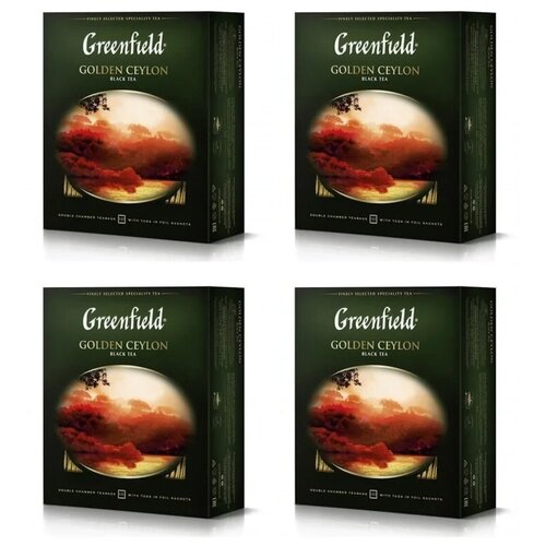 фото Чай черный greenfield golden ceylon в пакетиках набор 4 упаковки, 400 шт.