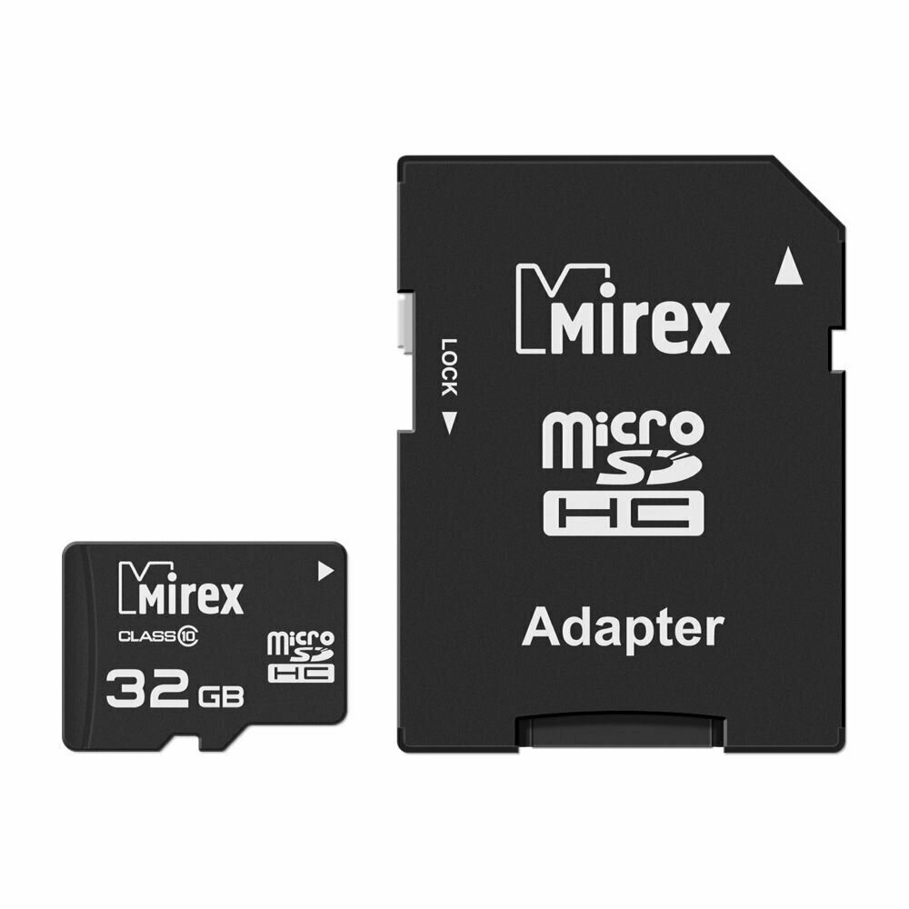 Карта памяти Mirex microSDHC Class 10 + SD adapter