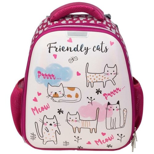 №1 School ранец Friendly cats (843410), розовый