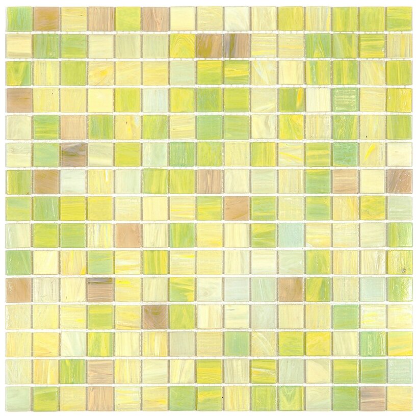 фото Chartreuse-m Мозаика для бассейна смешанного цвета чип 20 стекло Alma Mix зеленый светлый квадрат глянцевый