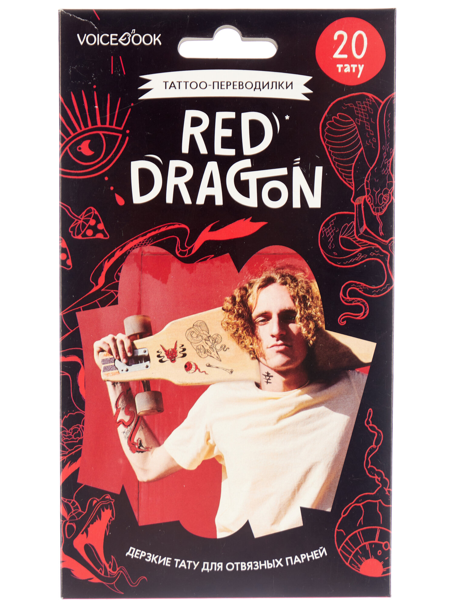 VoiceBook Набор татуировок Красный дракон, надписи