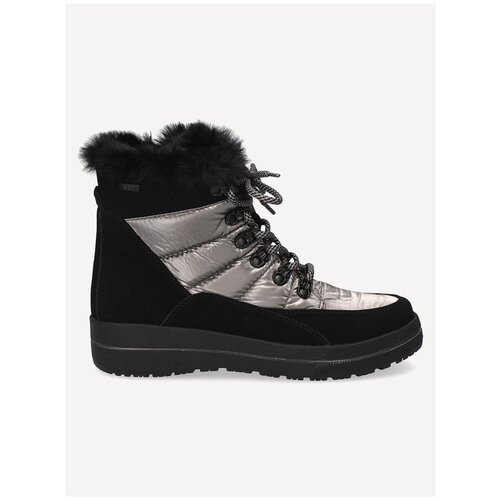 фото Ботинки caprice, демисезон/зима, высокие, размер 38,5, черный, серебряный